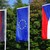 Drei Fahnen: Deutsch - Tschechisch - EU
