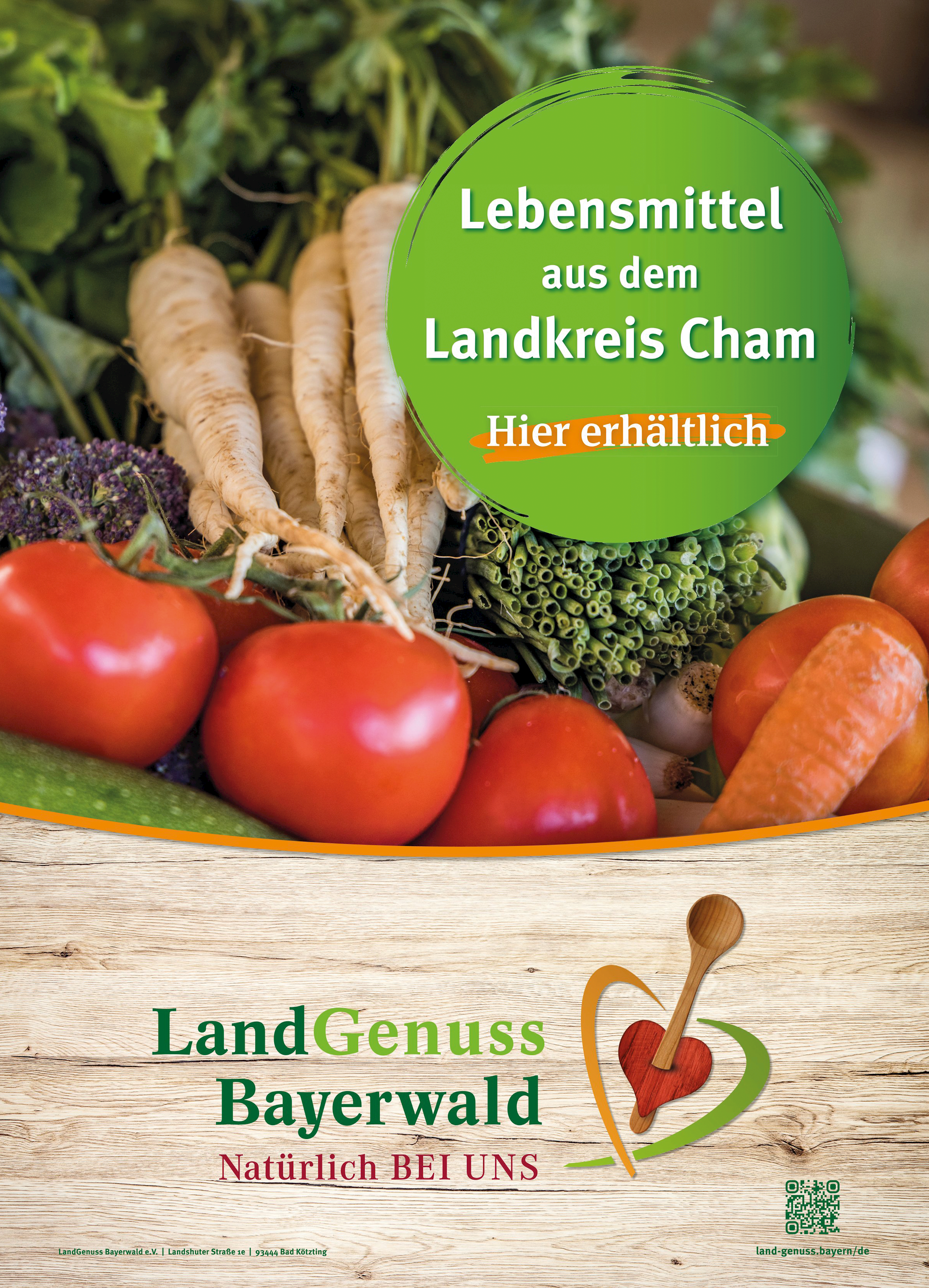 Landgenuss-Plakat mit frischem regionalem Gemüse