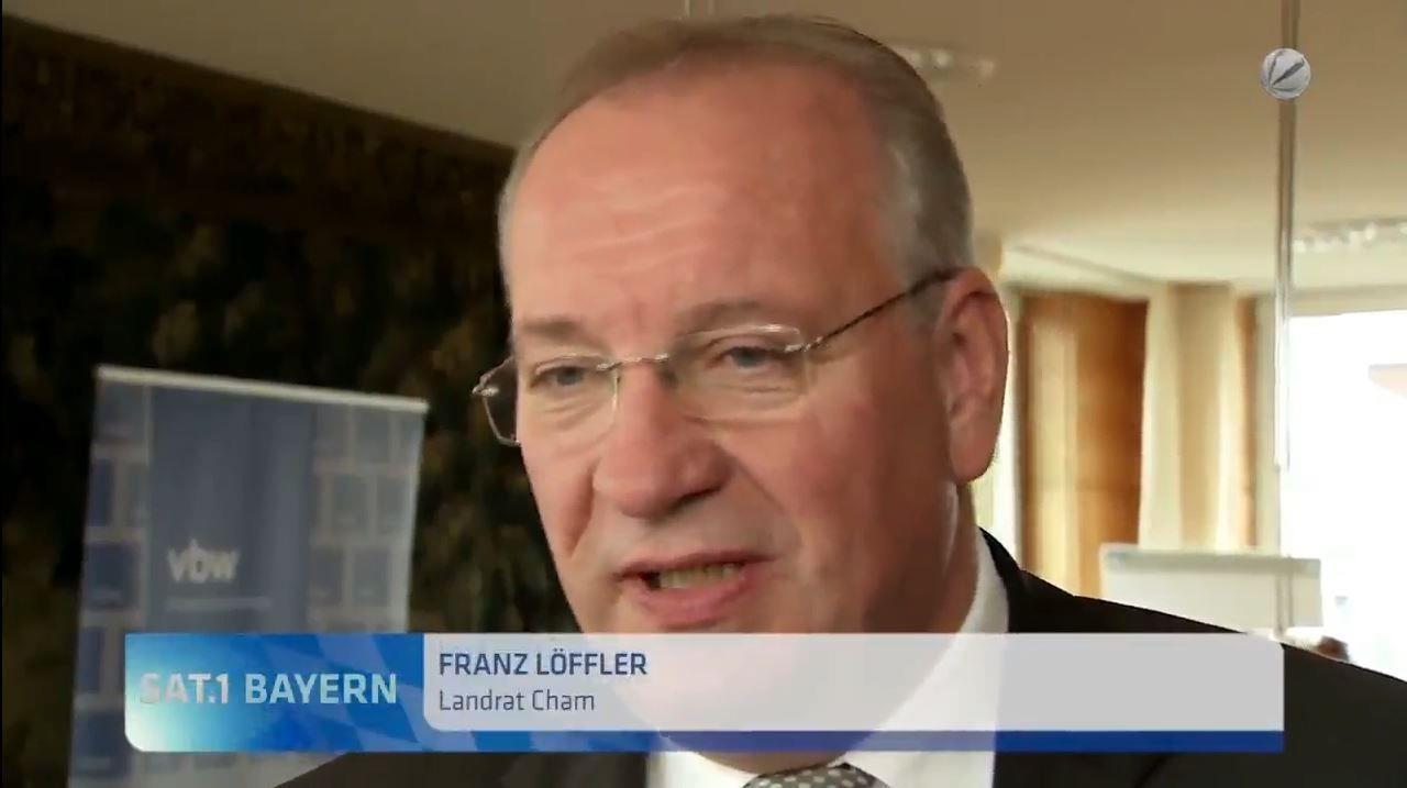 Screenshot aus dem SAT.1 Interview mit Landrat Franz Löffler