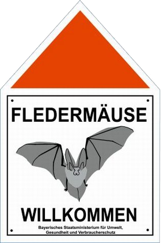 Schild Fledermäuse willkommen