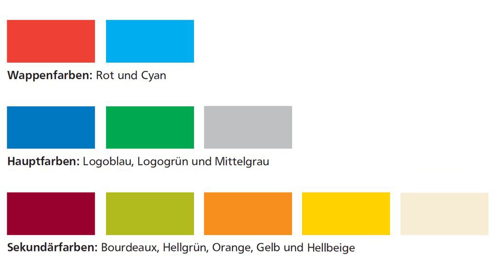 Farbwelt Landkreisfarben des Corporate Designs