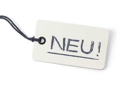 Anhänger Label mit der Beschriftung: Neu!