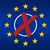 Wahlkreuz auf Europaflagge