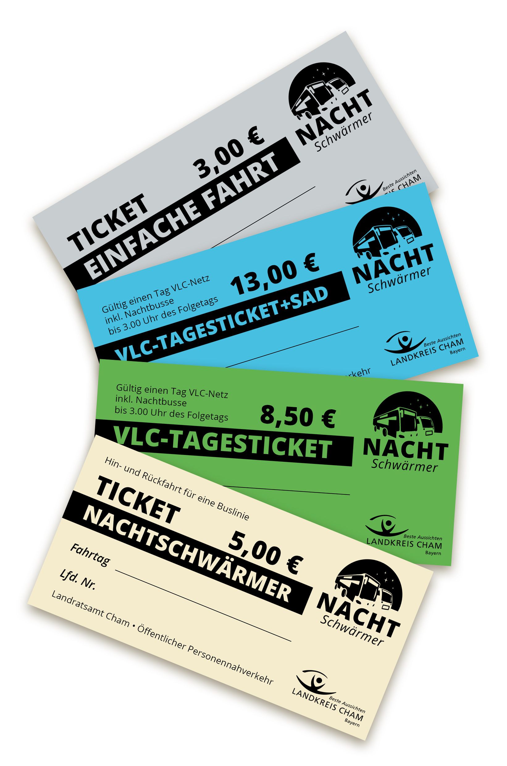 Varianten des Nachtschwärmer-Tickets