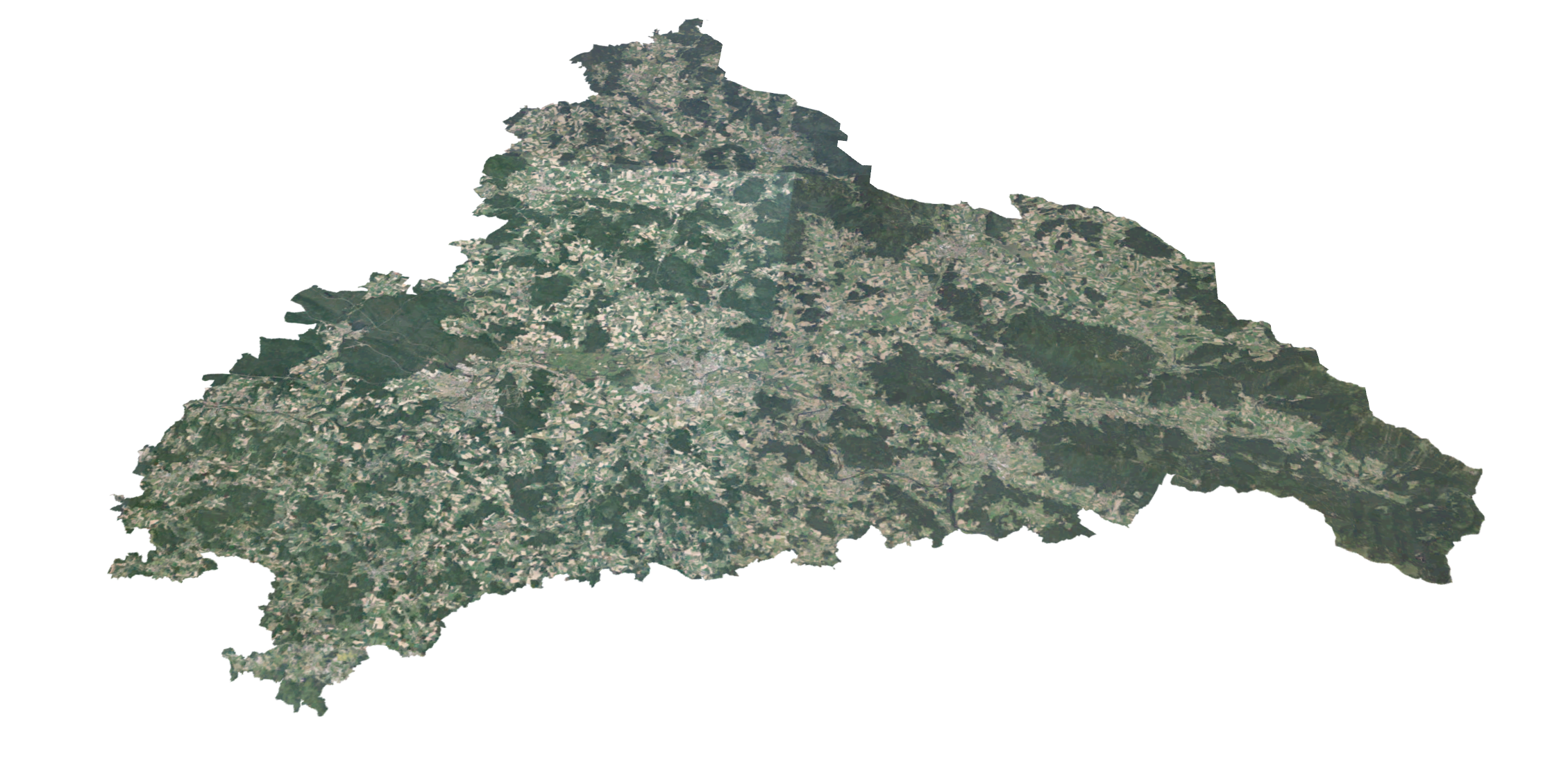 3D-Karte des Landkreises Cham