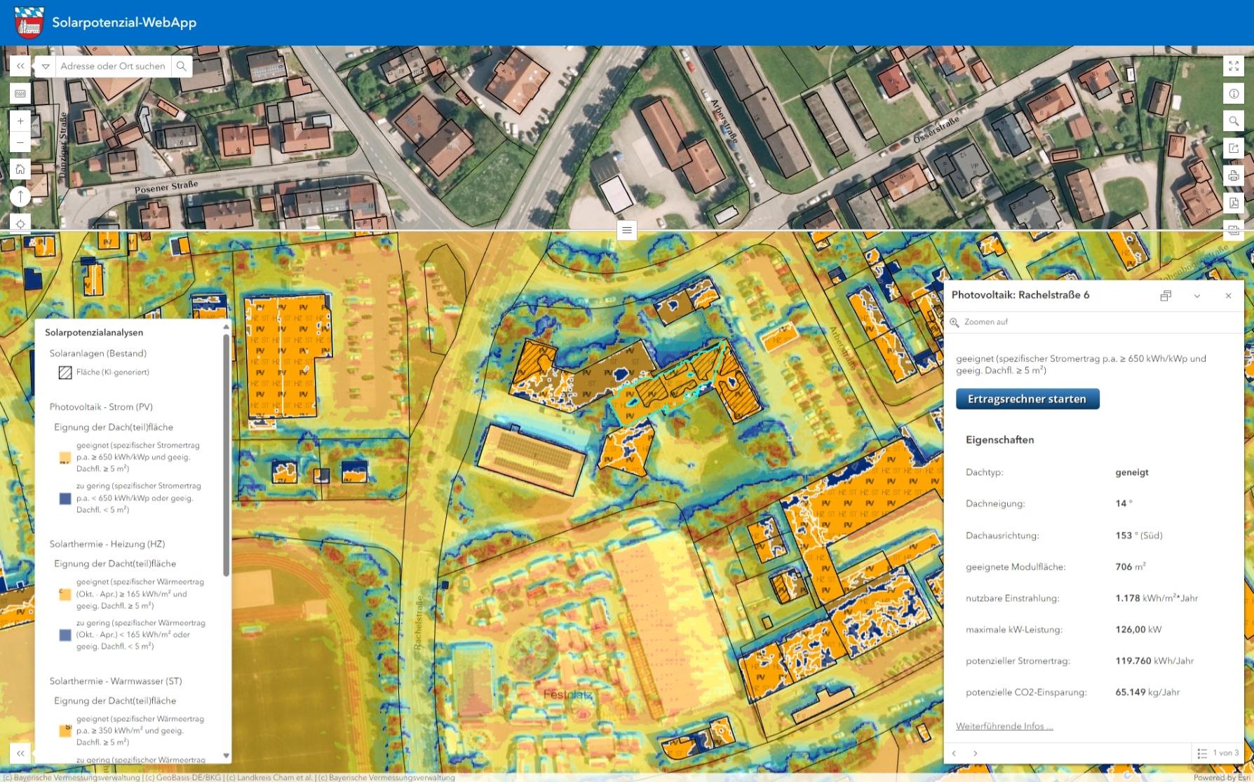 Zur Unterseite der Landkreis Homepage: Solarpotenzialkataster