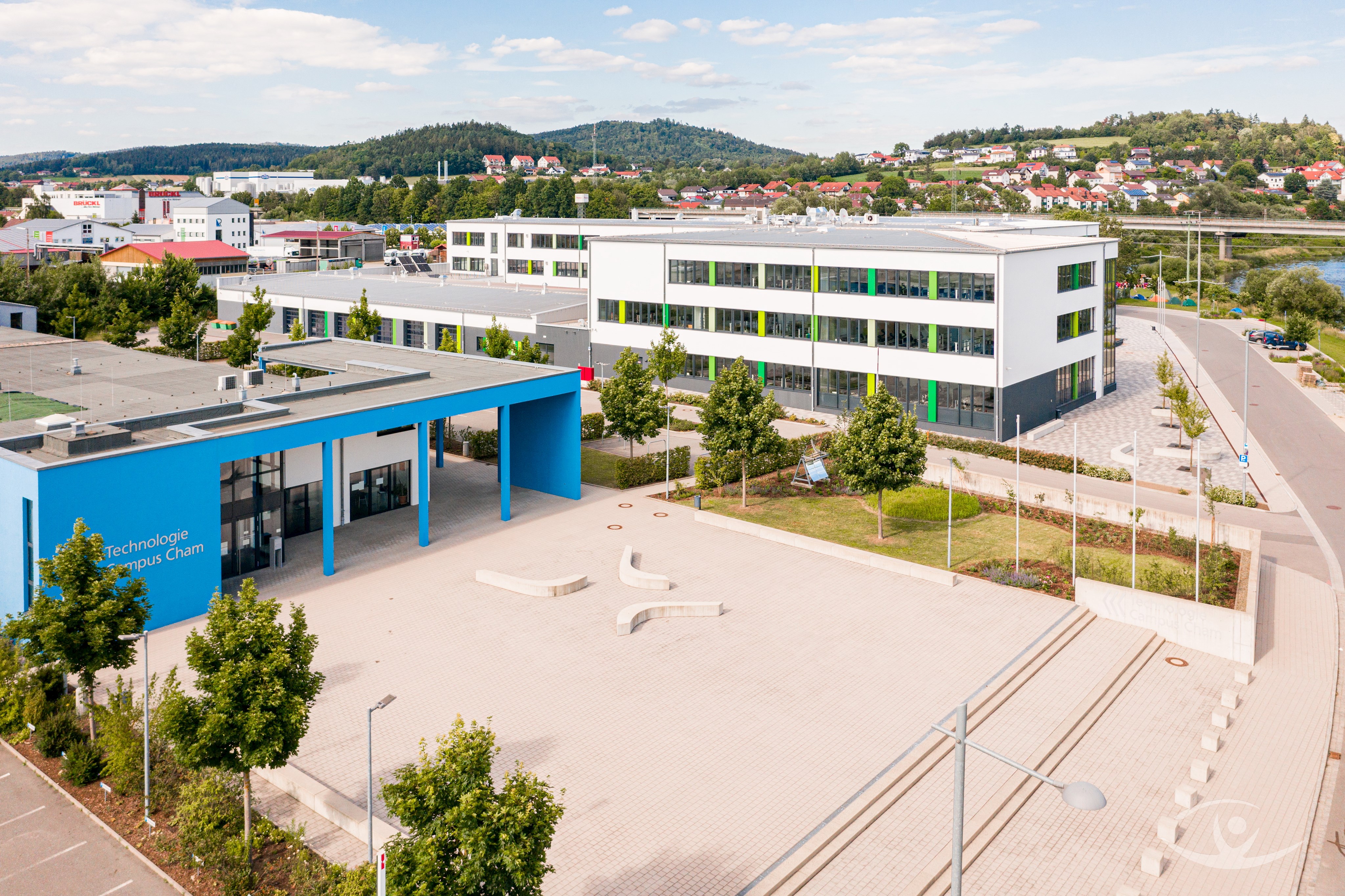 Luftbild Technologie Campus Cham und Berufsschule
