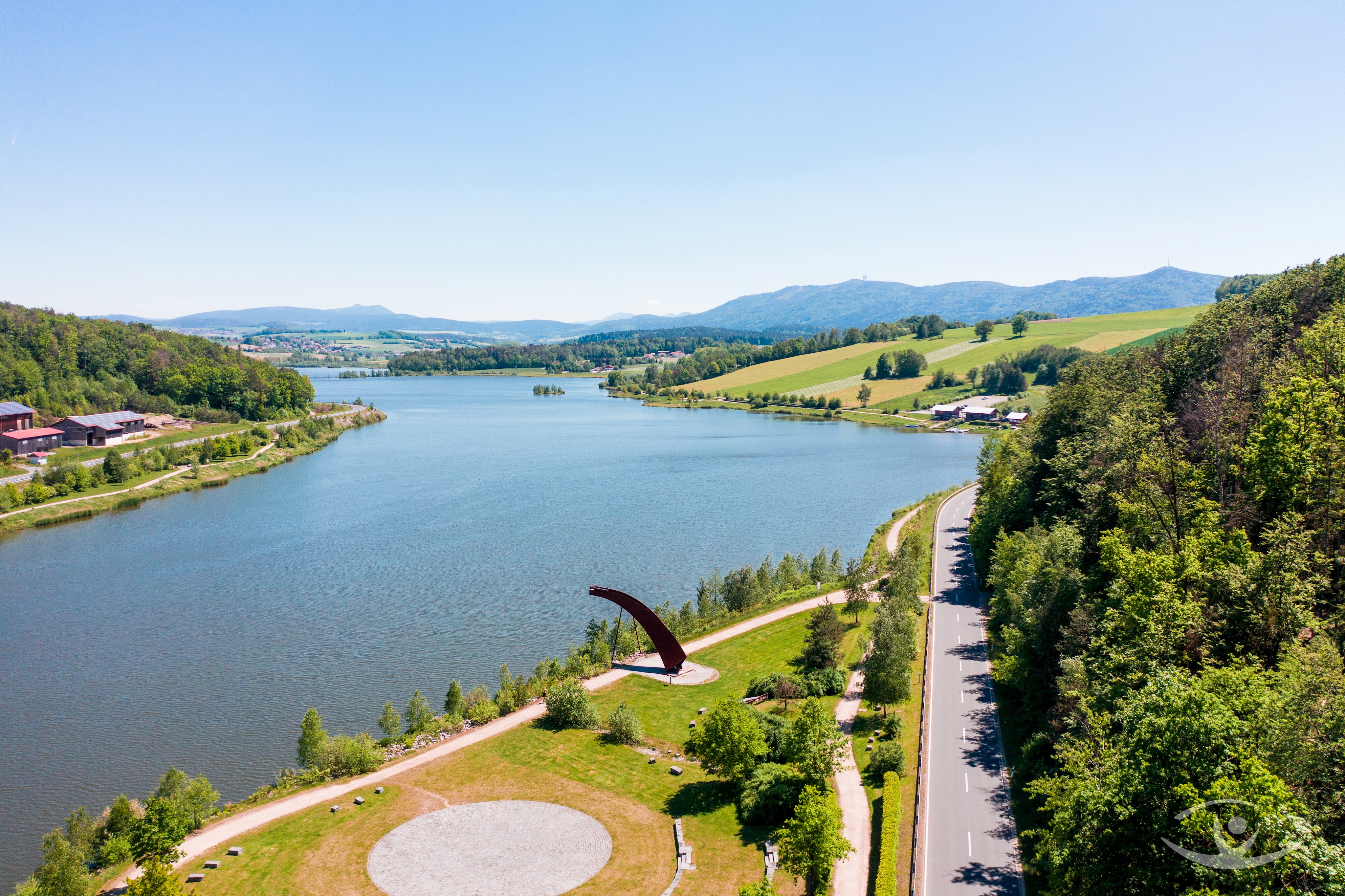 Luftbild Drachensee Furth im Wald mit Promenadenplatz