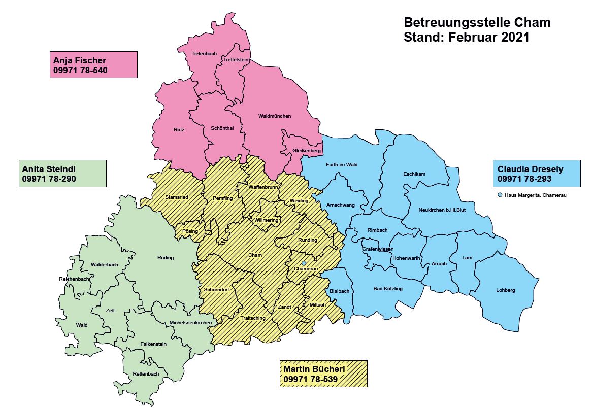 Die Betreuer des Landkreises und ihre regionalen Zuständigkeiten