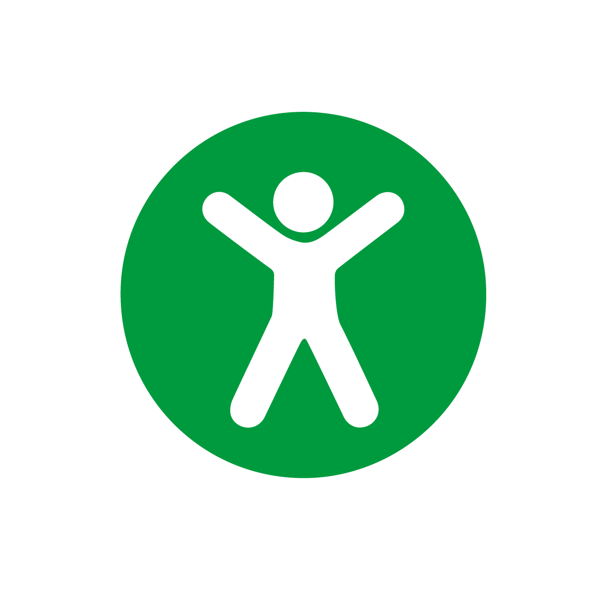 Symbol für die Option Bedienungshilfen. Strichmännchen mit ausgestreckten Armen und Beinen in einem Kreis.