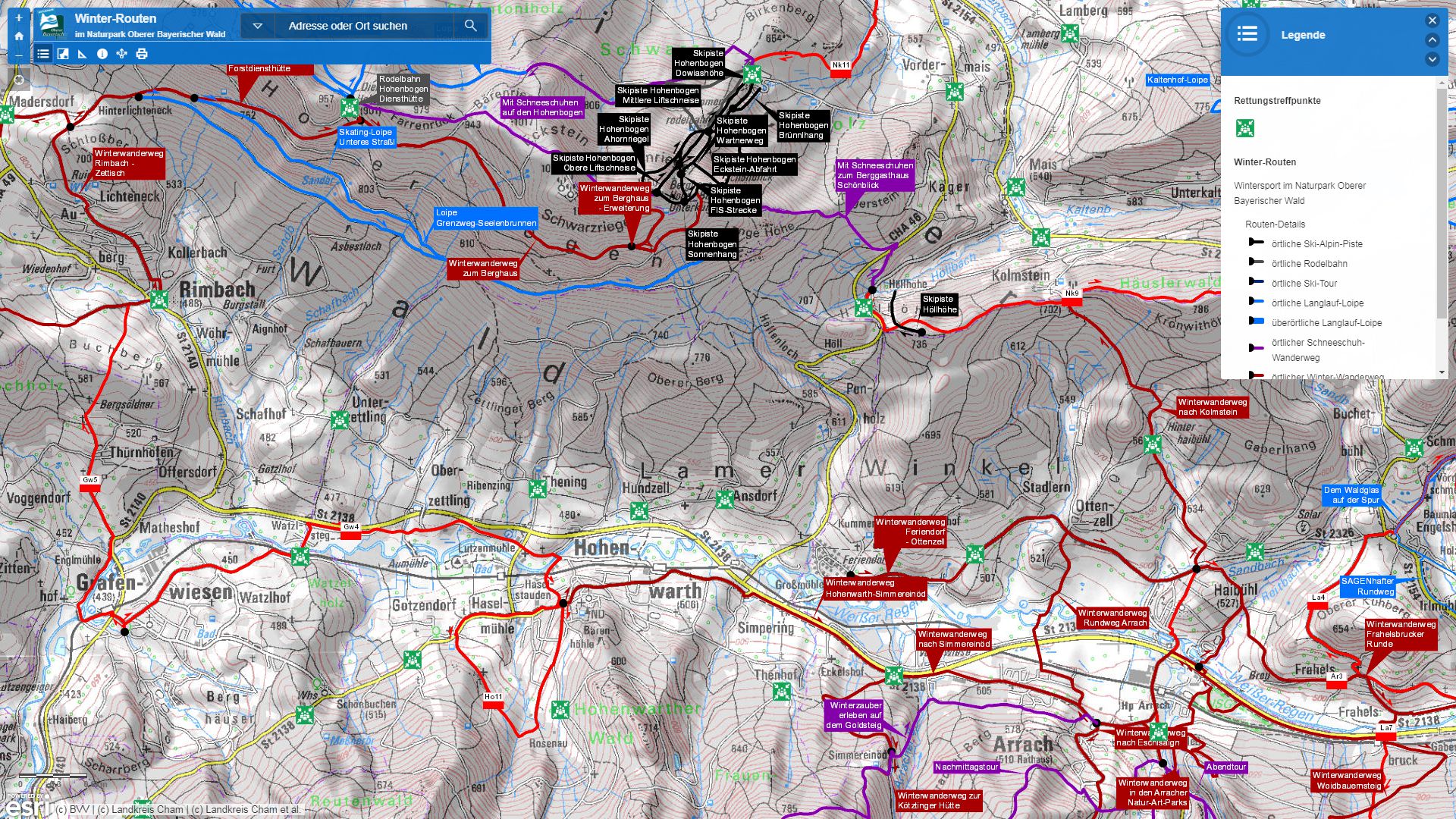 Zur externen GIS-Map Winter-Routen unter arcgis.com