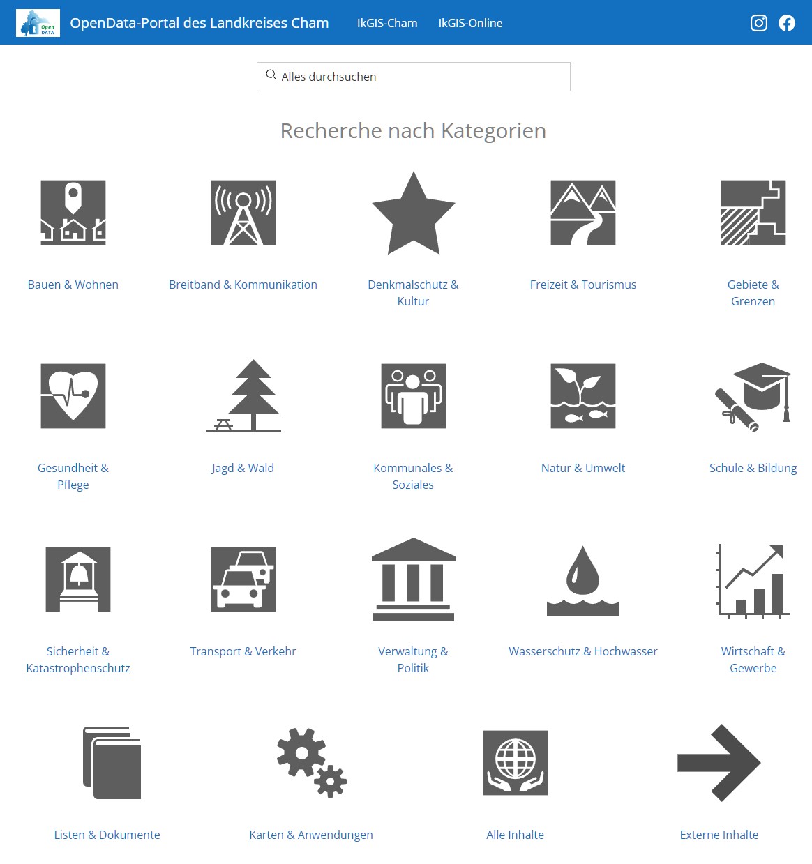 Zur externen Seite OpenData-Cham unter opendata.arcgis.com