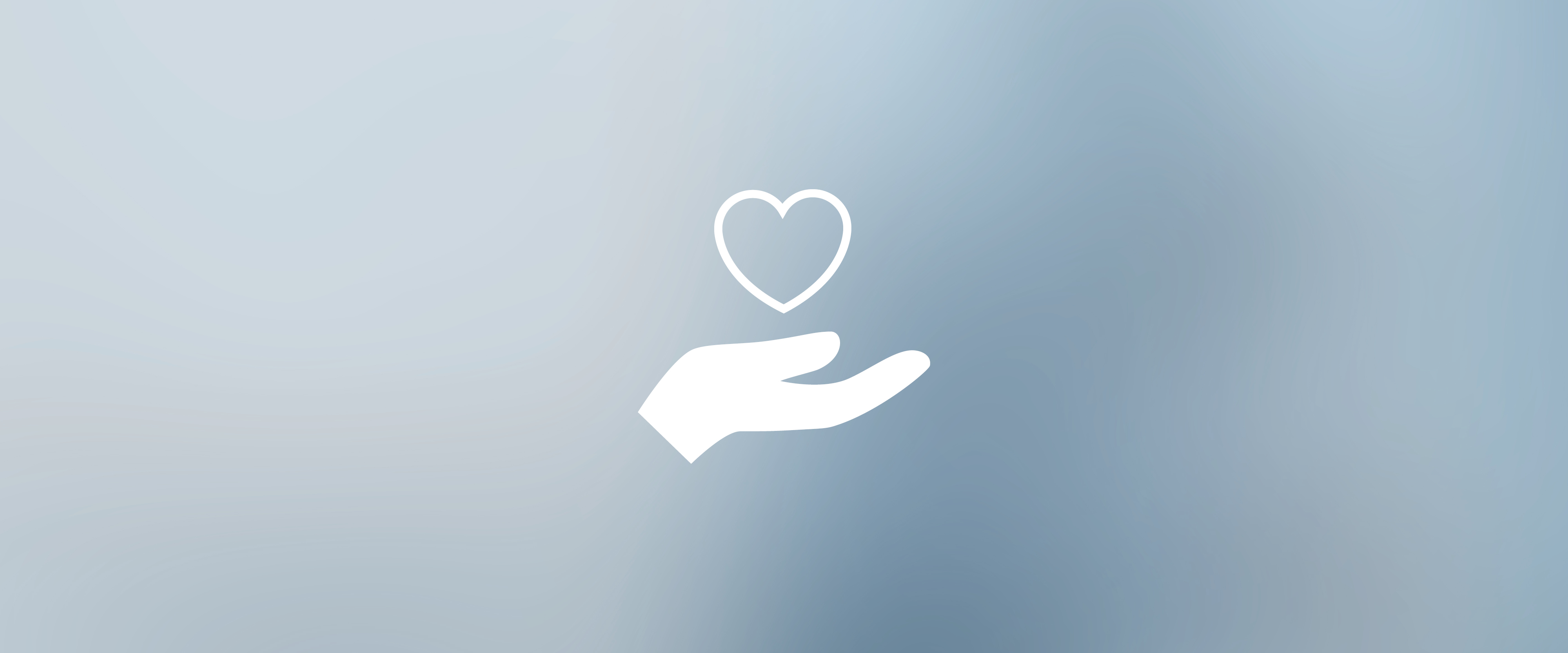 2D-Grafik Symbol geöffnete Hand unter einem Herzen
