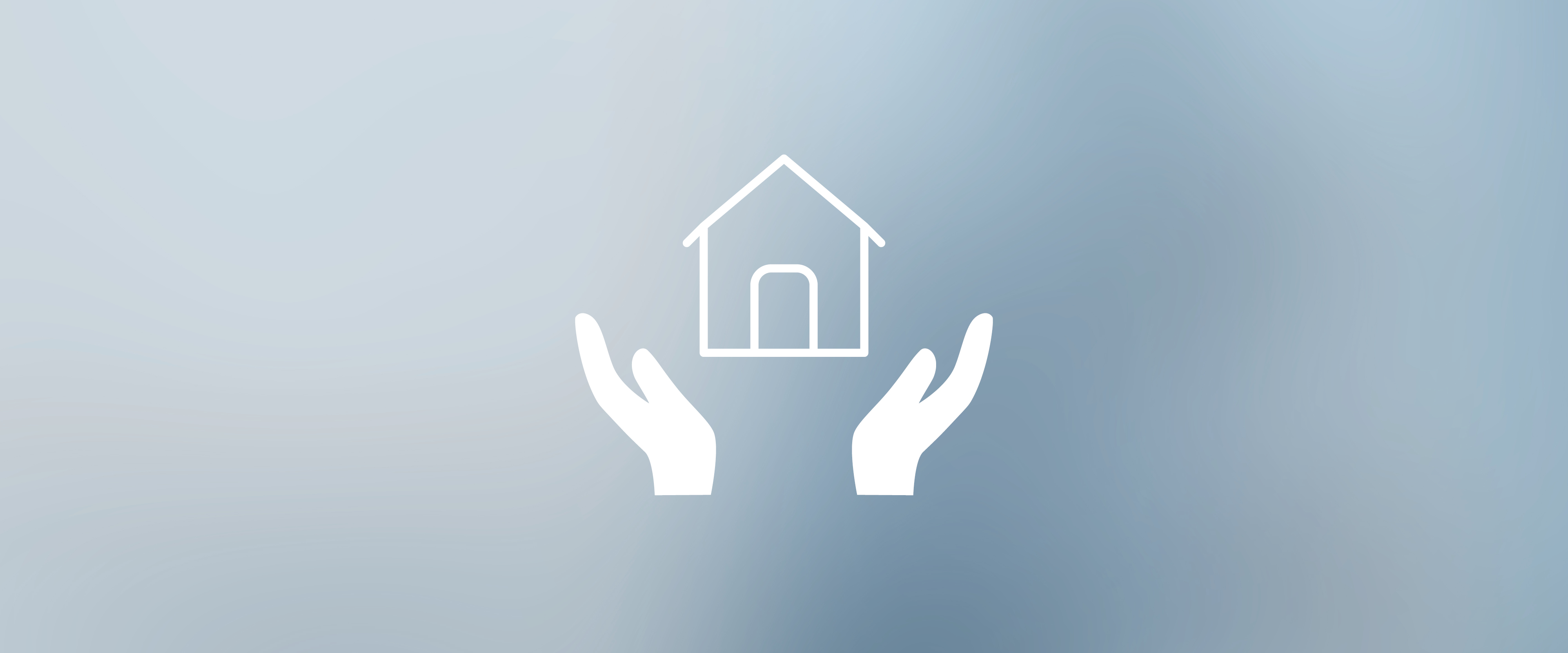 2D-Grafik Symbol Hände schützen das Haus
