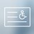 2D-Grafik Symbol Ausweis mit einem Rollstuhlfahrer