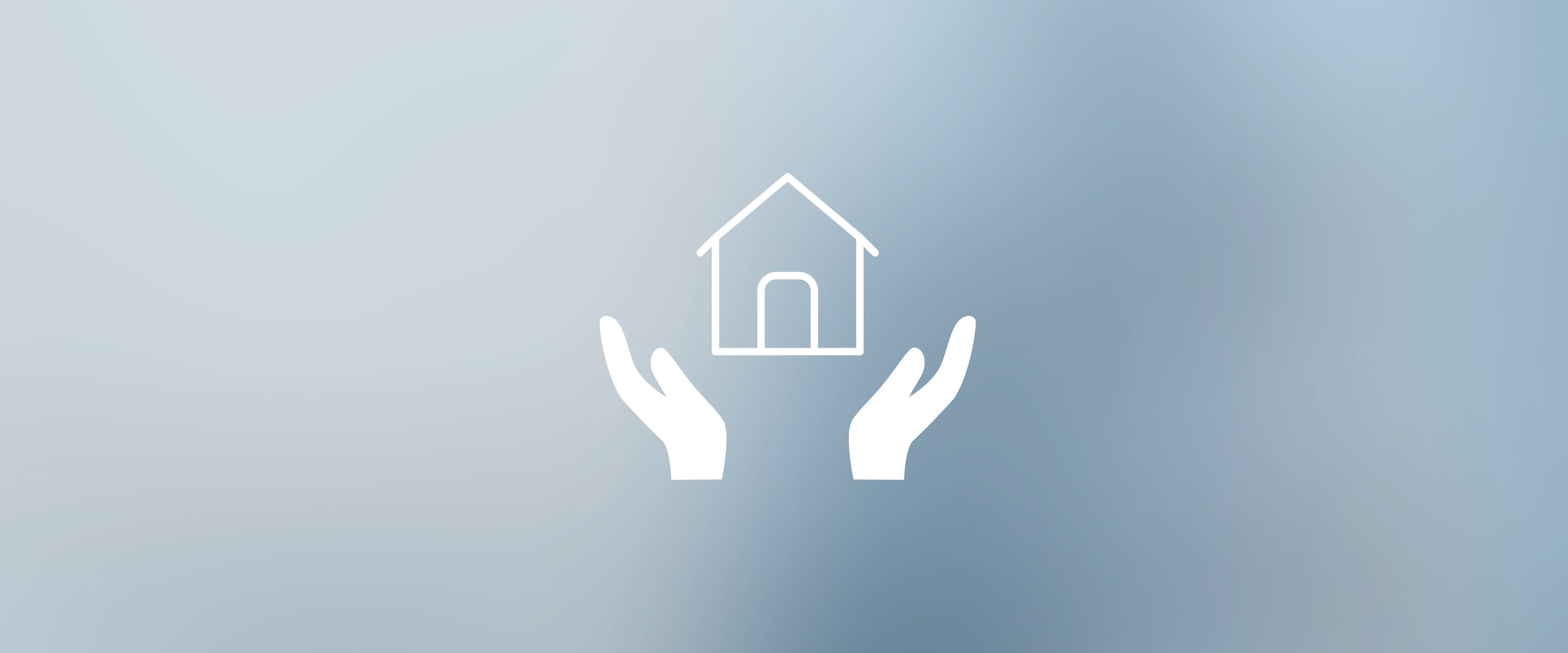 2D-Grafik: Symbol Hände schützen ein Haus