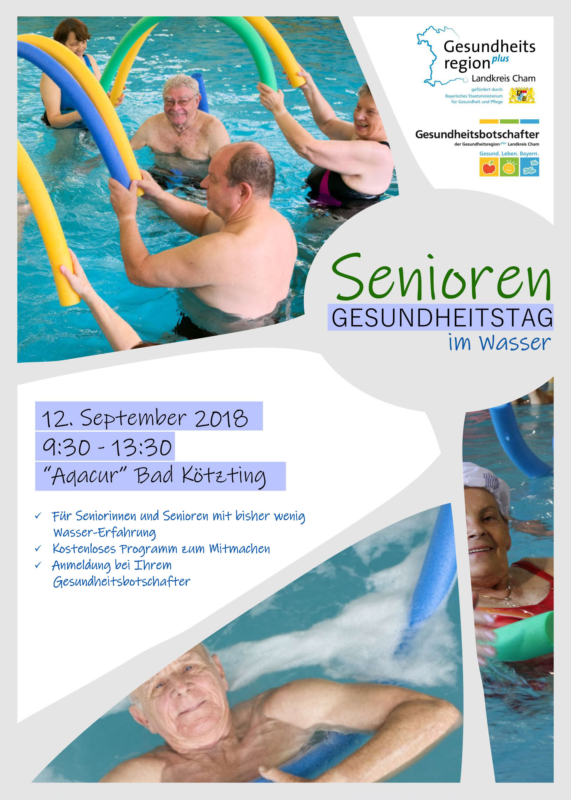 Plakat Seniorengesundheitstag im Wasser