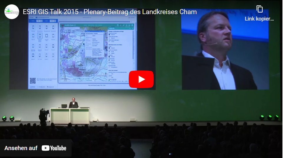 Zur externen Seite: ESRI GIS Talk 2015 - Plenary-Beitrag des Landkreises Cham - unter www.youtube.com