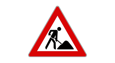 Warnschild Baustelle