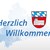 Wappen und Landkreissilhouette mit Beschriftung: Herzlich Willkommen