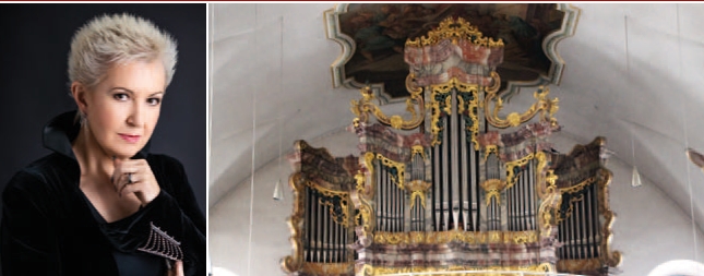 Portait Eva Urbanová und eine barocke Orgel