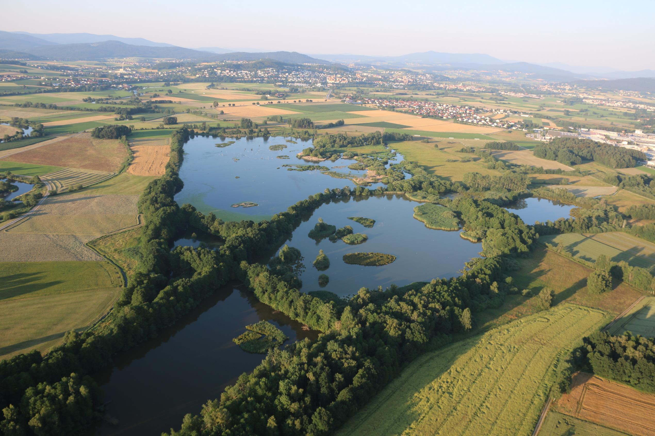 Eines der größten Naturschutzgebiete Bayerns: Die Regentalaue bei Cham Regentalaue Luftaufnahme