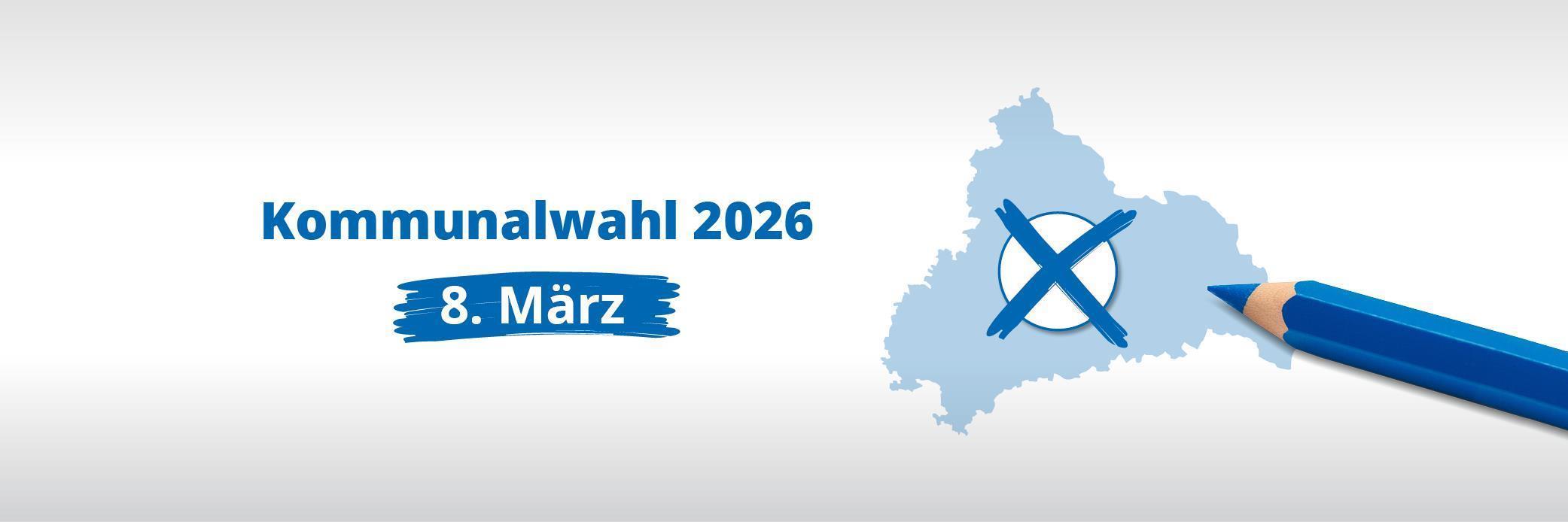 Banner mit Beschriftung Kommunalwahl 2026